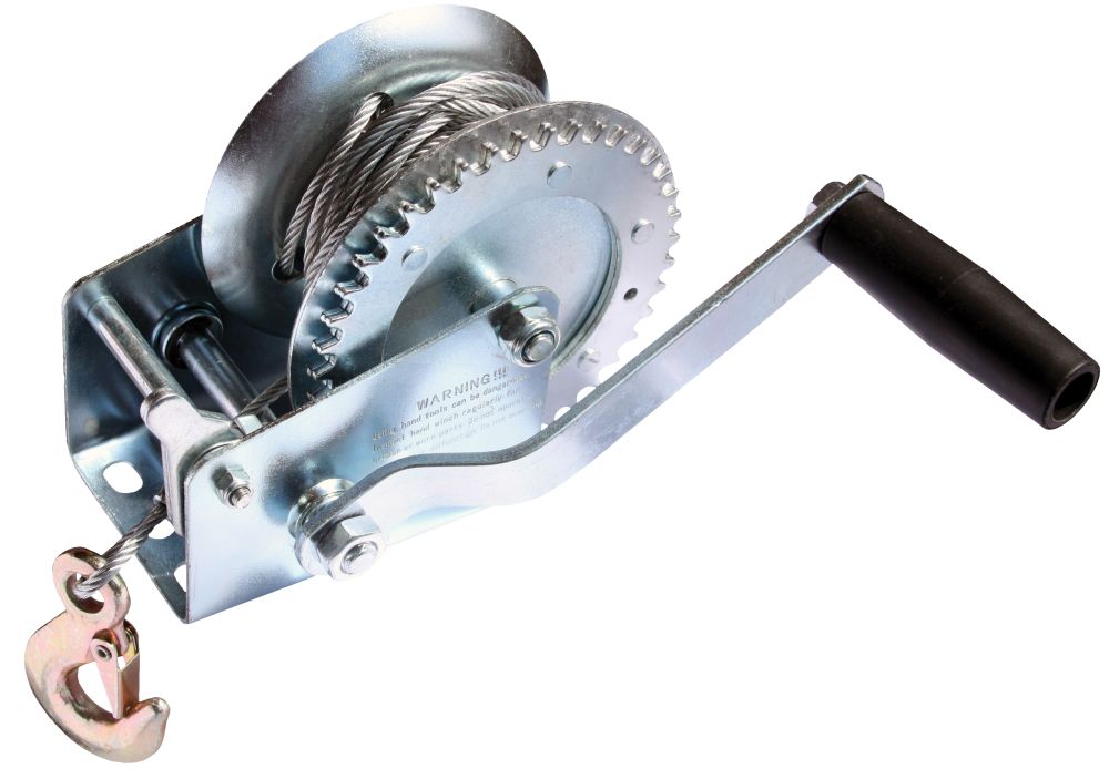 Lanový naviják ruční s hákem, 1350kg, lano 10m