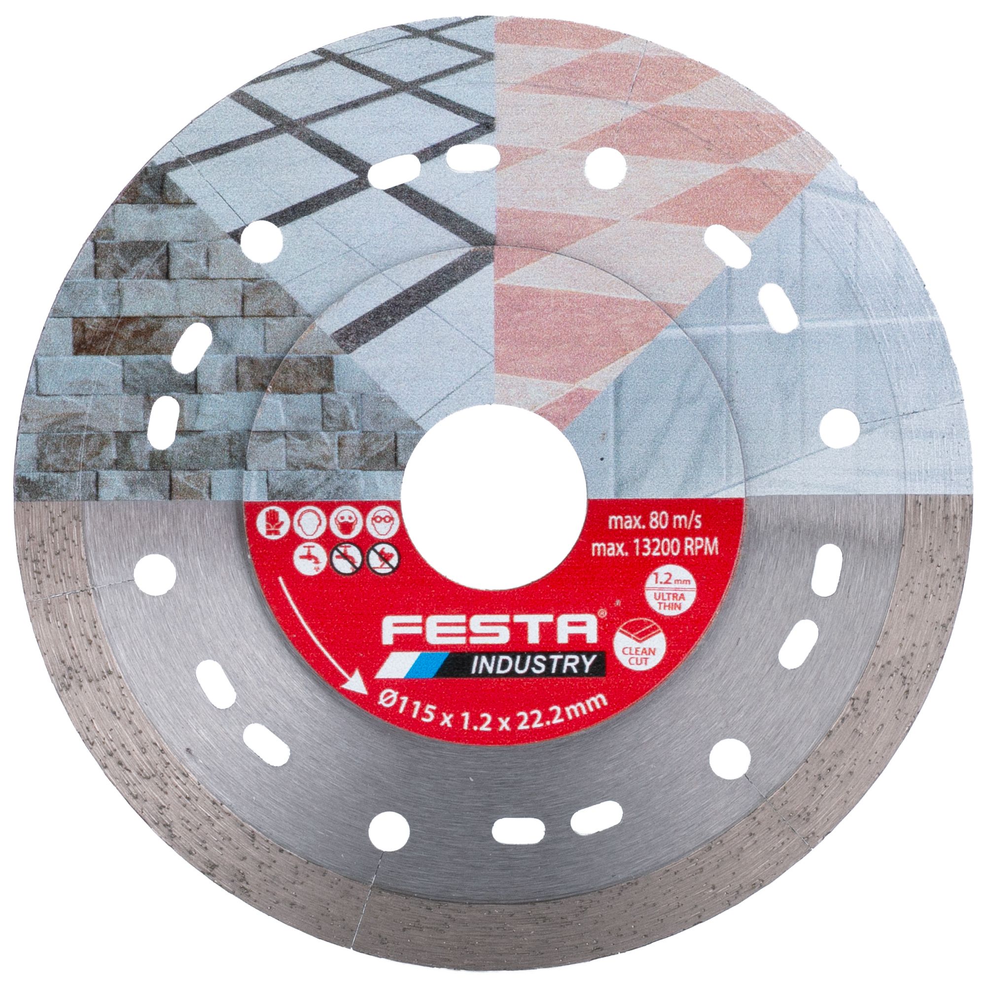 Kotouč diamantový, Ultra Thin Cut, 115x1,2mm, 22,2mm, FESTA INDUSTRY