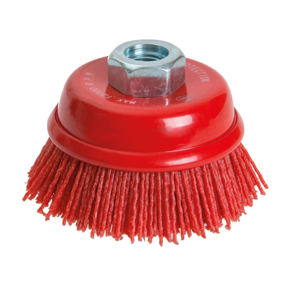 Kartáč rotační hrnkový, 75mm, NYLON, M14, FESTA