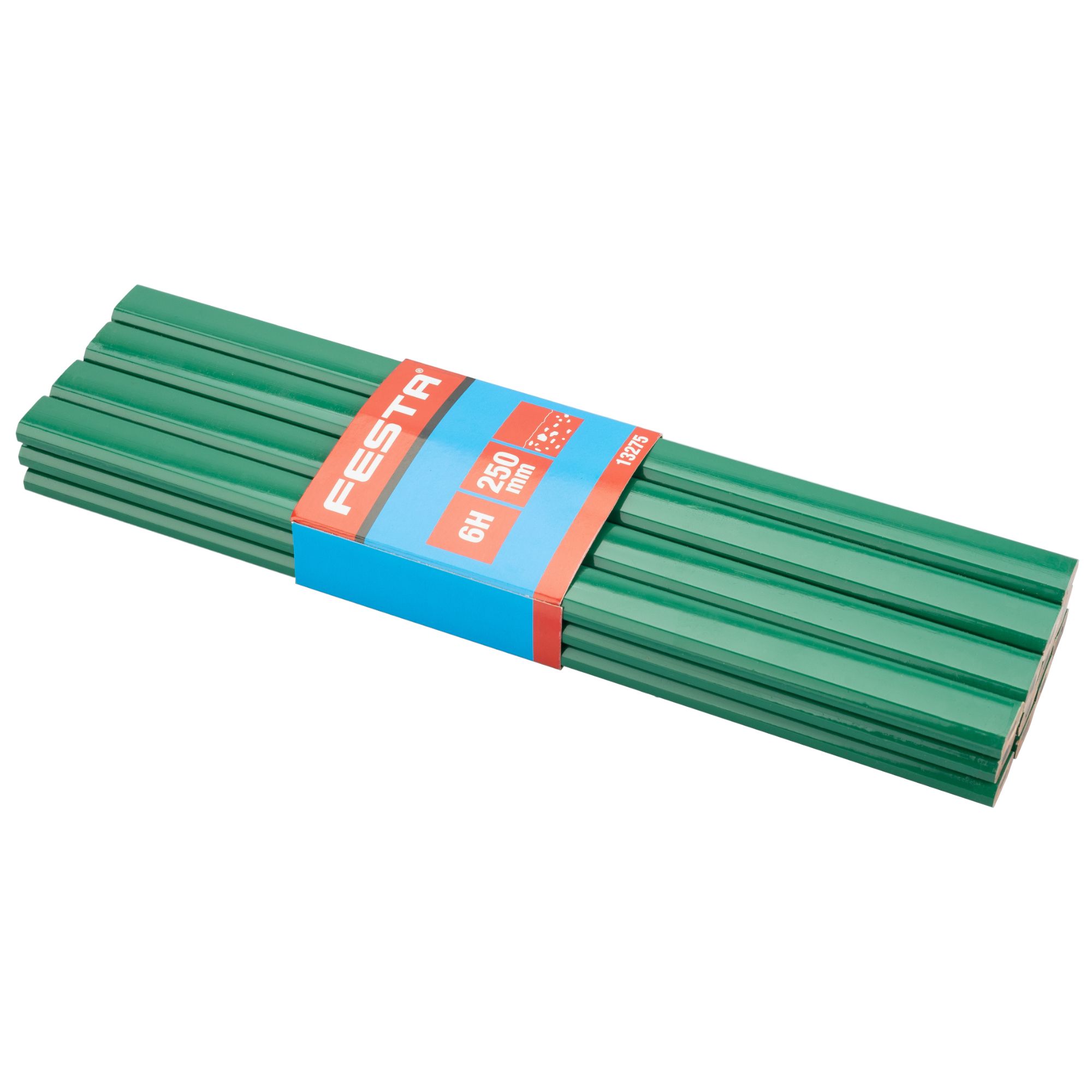 Tužka na kámen 6H, 250mm, zelený lak, FESTA