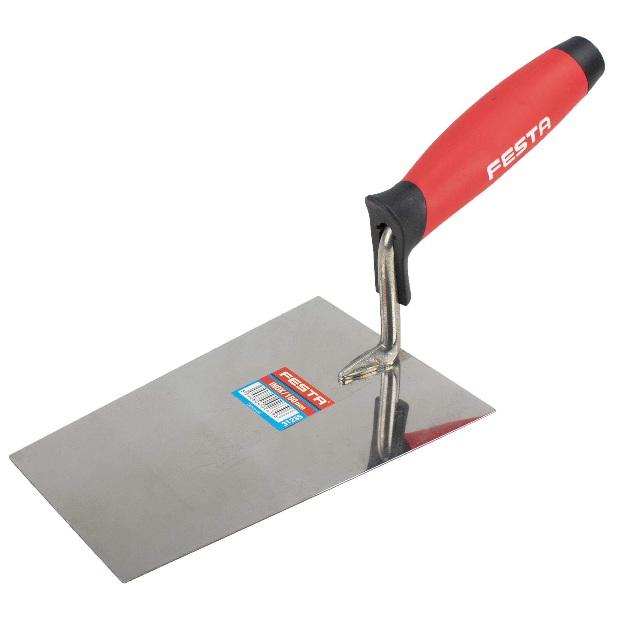 Zednická lžíce 180mm, nerez, gum. rukojeť, FESTA