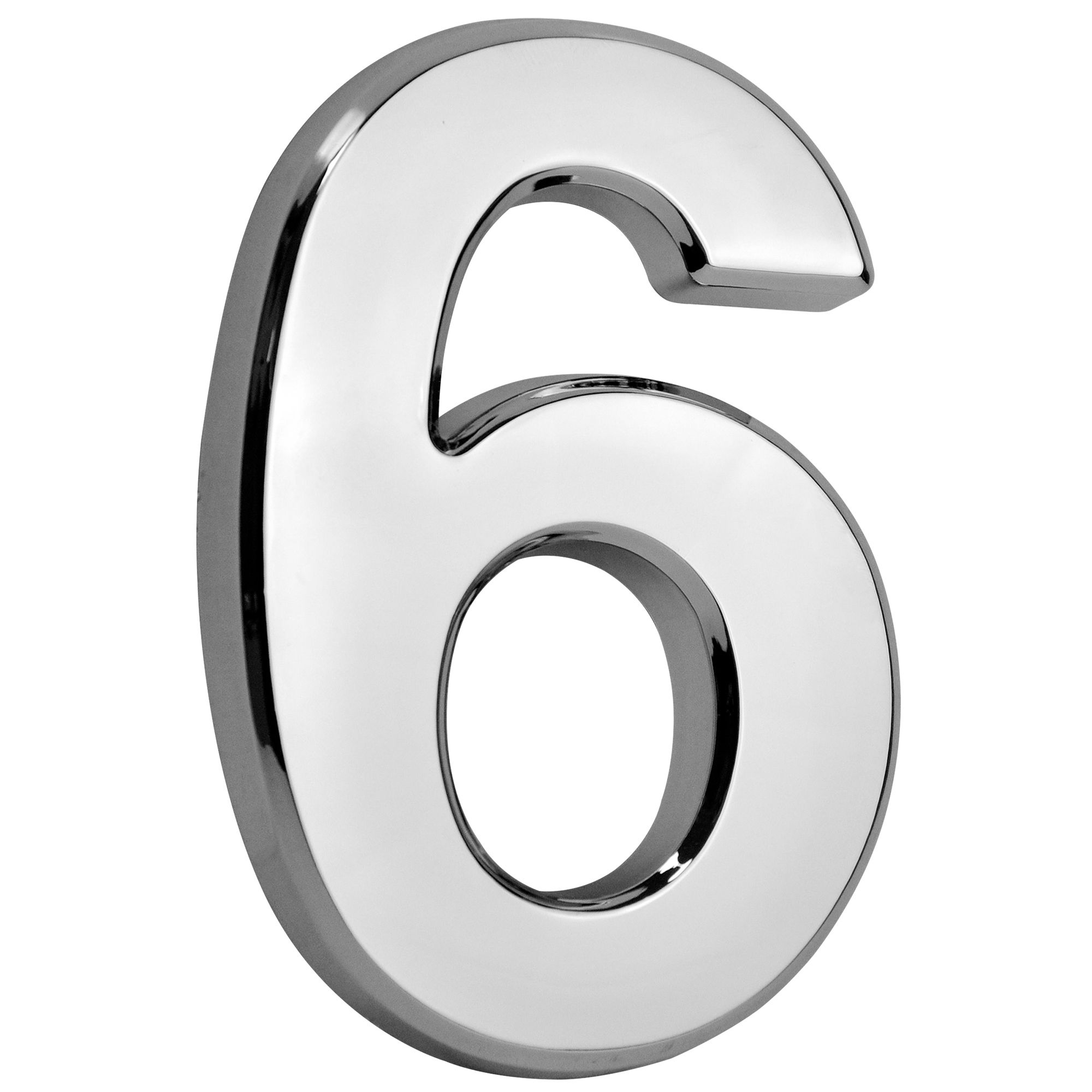 Číslo domovní, ´6´, 10cm, stříbrné, s lepící páskou, ABS, MagicHome