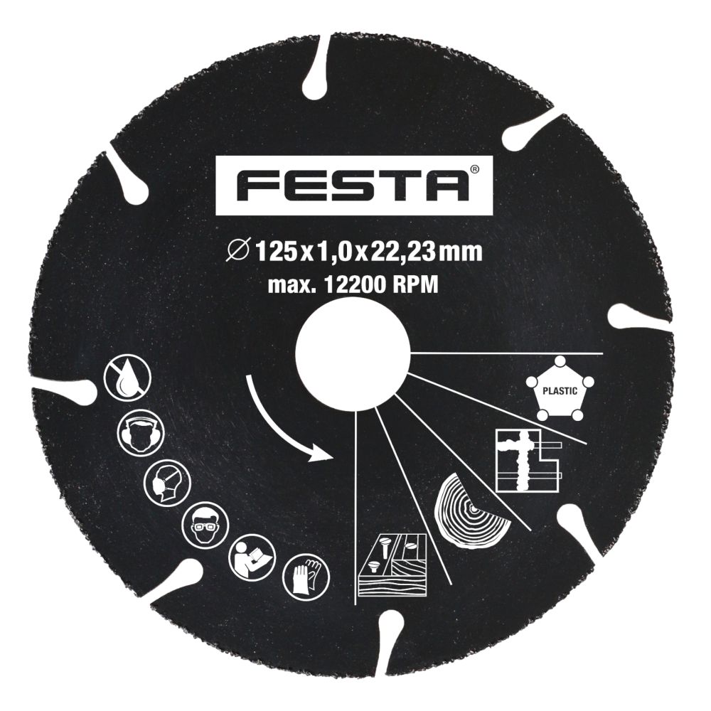 Kotouč karbidový, univerzální, 125 x 22,2mm, FESTA