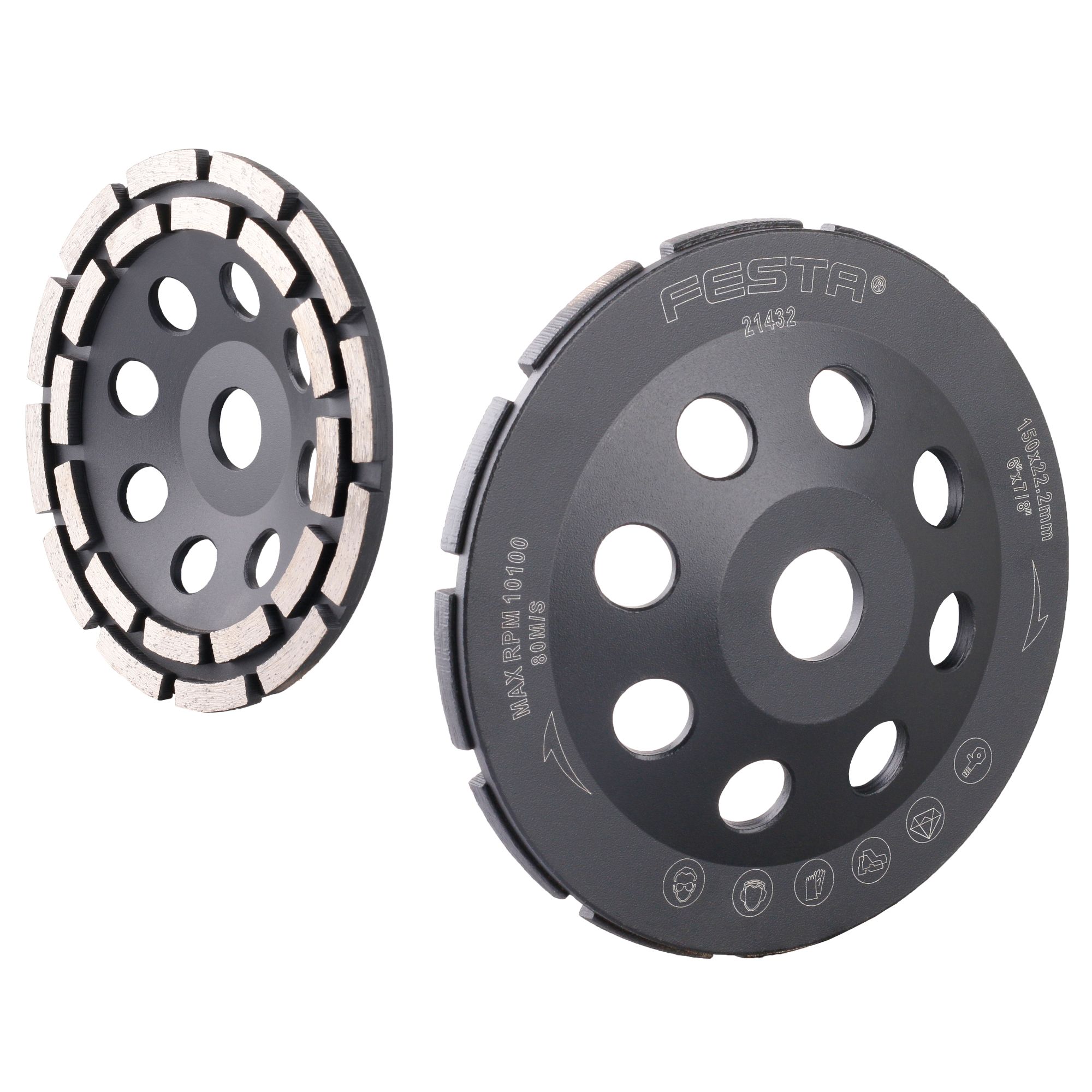 Kotouč diamantový brusný, dvouřadý, 150mm, 22,2mm, FESTA