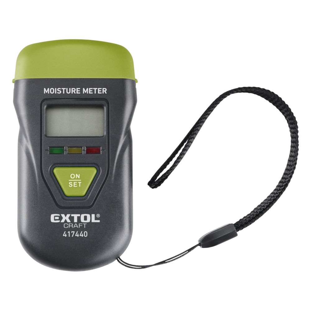 Vlhkoměr pro měření vlhkosti dřeva a staveb. materiálů, EXTOL CRAFT