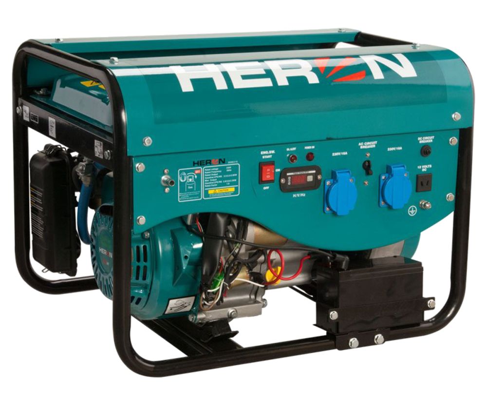 Elektrocentrála (benzín/LPG/NG), 2,4kW / 6,3HP, 230V, el. start, HERON