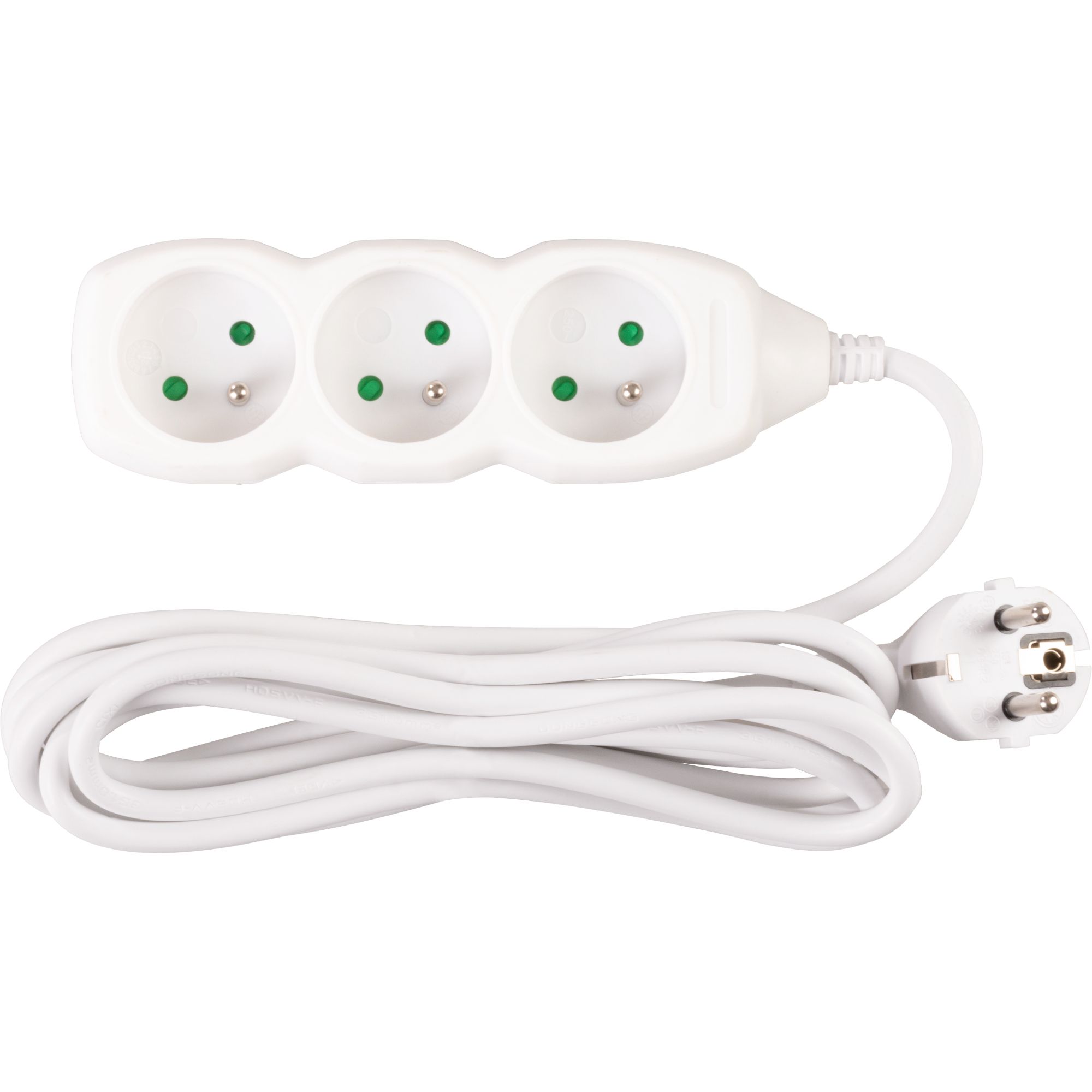 Prodlužovací kabel, 3m, 3 zásuvky, 3×1mm, bílý, STREND PRO