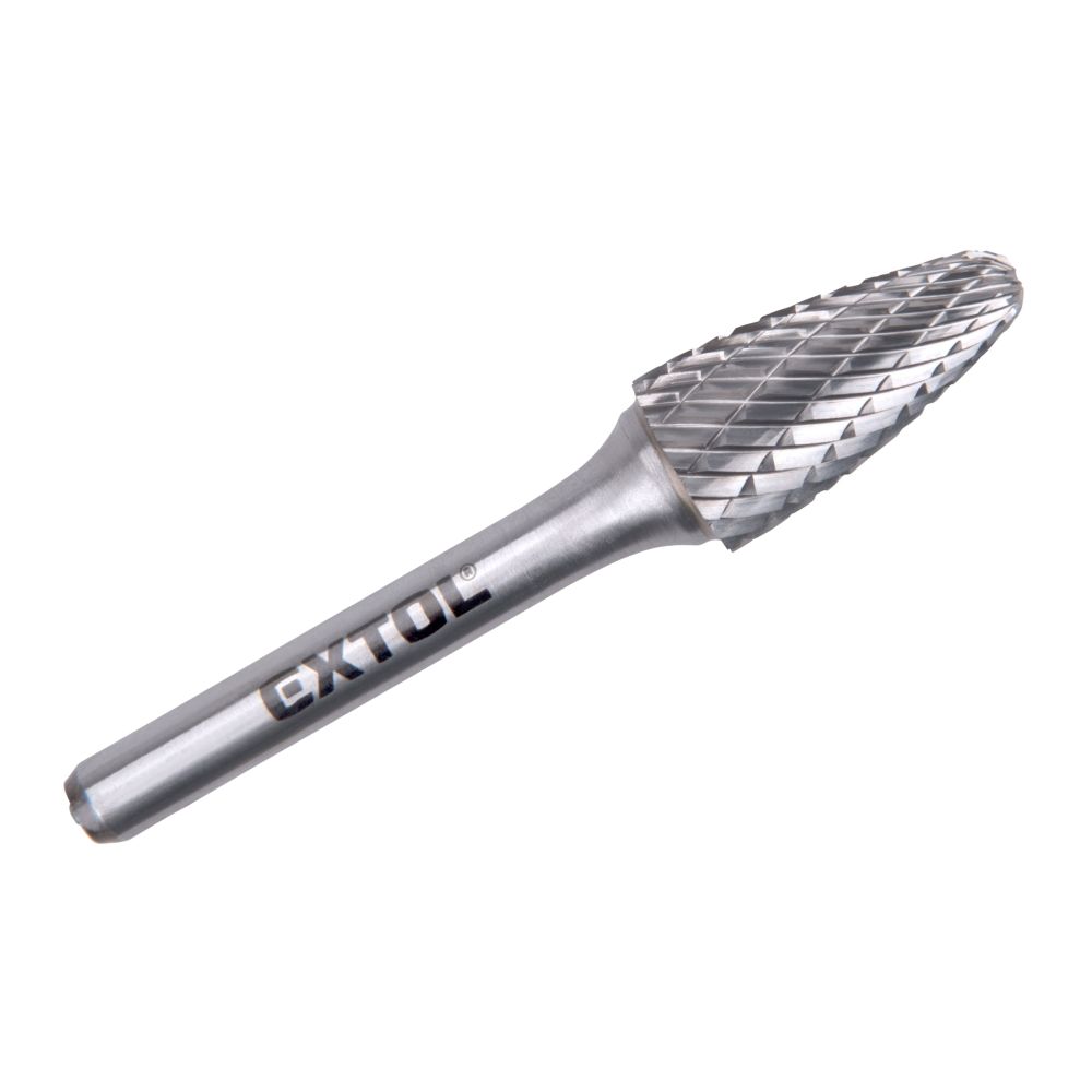 Fréza karbidová kulatý oblouk, 10×20mm, stopka 6mm, sek střední, EXTOL INDUSTRIAL