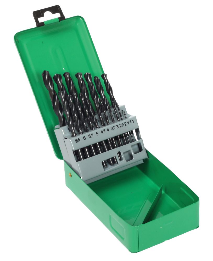 Vrtáky do kovu, sada 19ks, pr. 1 - 10mm, HSS, v plechovém boxu