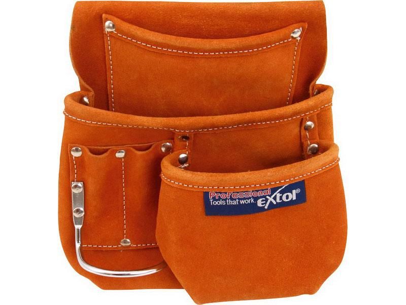 Kapsa montážní, 3 kapsy, kožená, EXTOL PREMIUM
