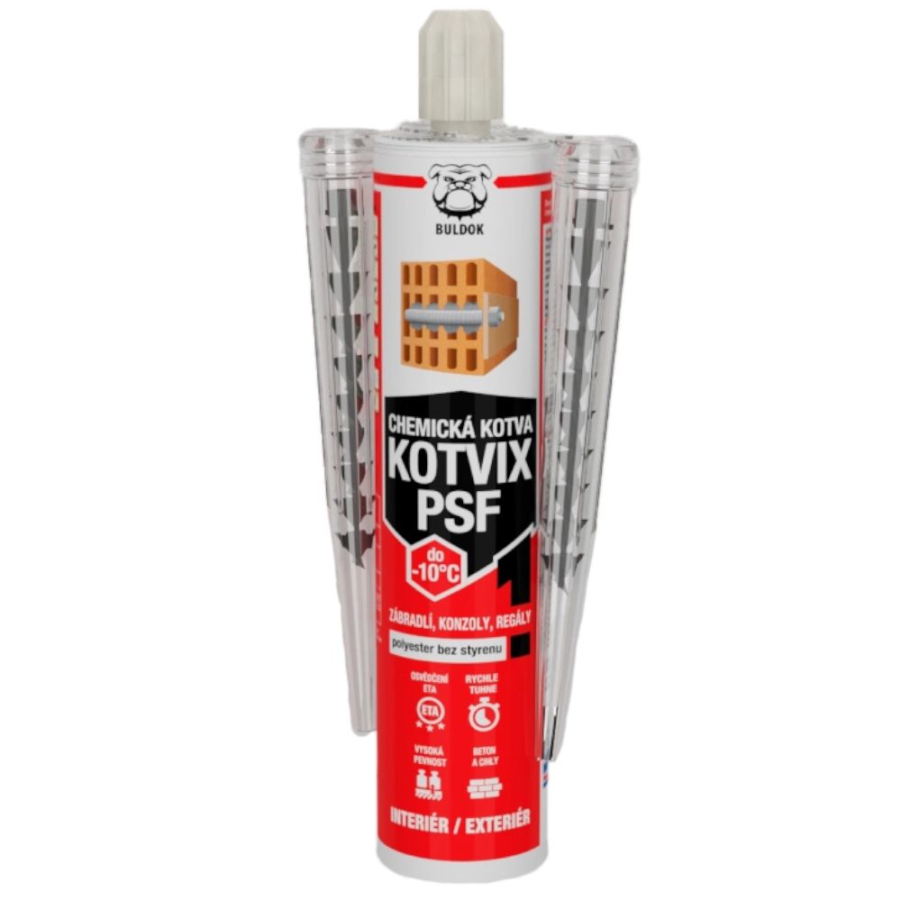 Chemická kotva, polyester bez styrenu, KOTVIX PSF, 300ml, BULDOK