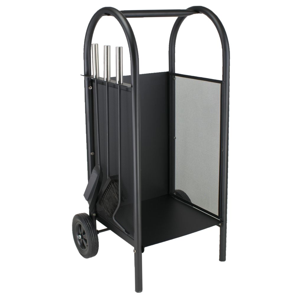 Stojan na dřevo s krbovým nářadím, STREND PRO