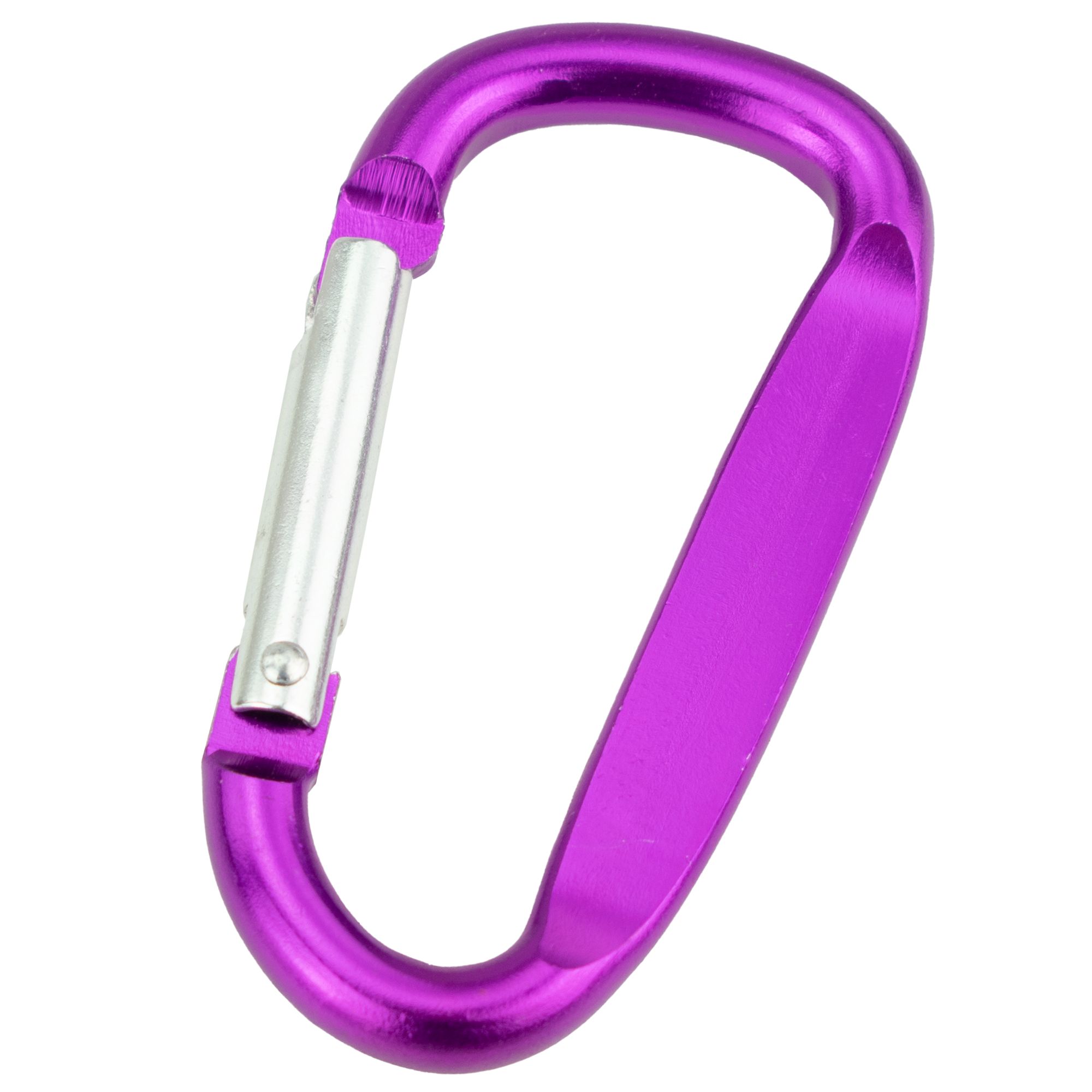 Hliníková karabina D tvar, 60 mm, fialová