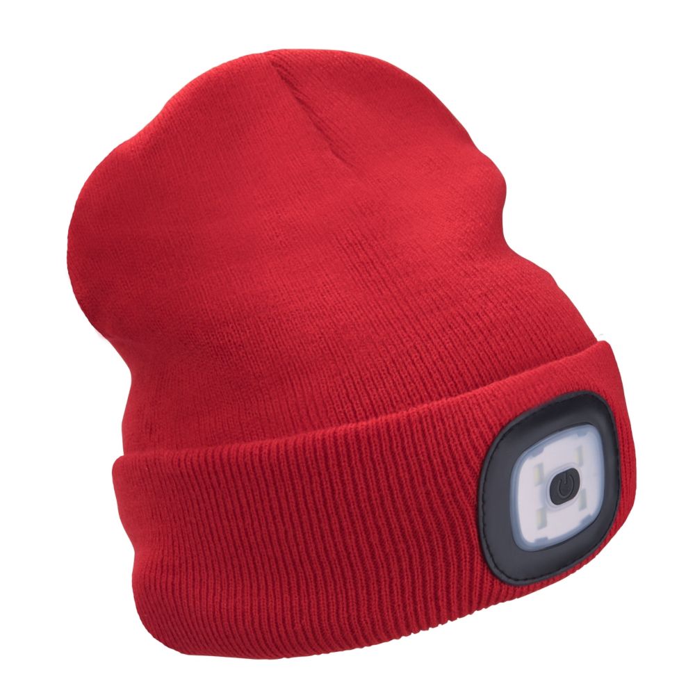 Čepice s LED čelovkou, 4x45lm, USB nabíjecí, UNI, červená, EXTOL LIGHT
