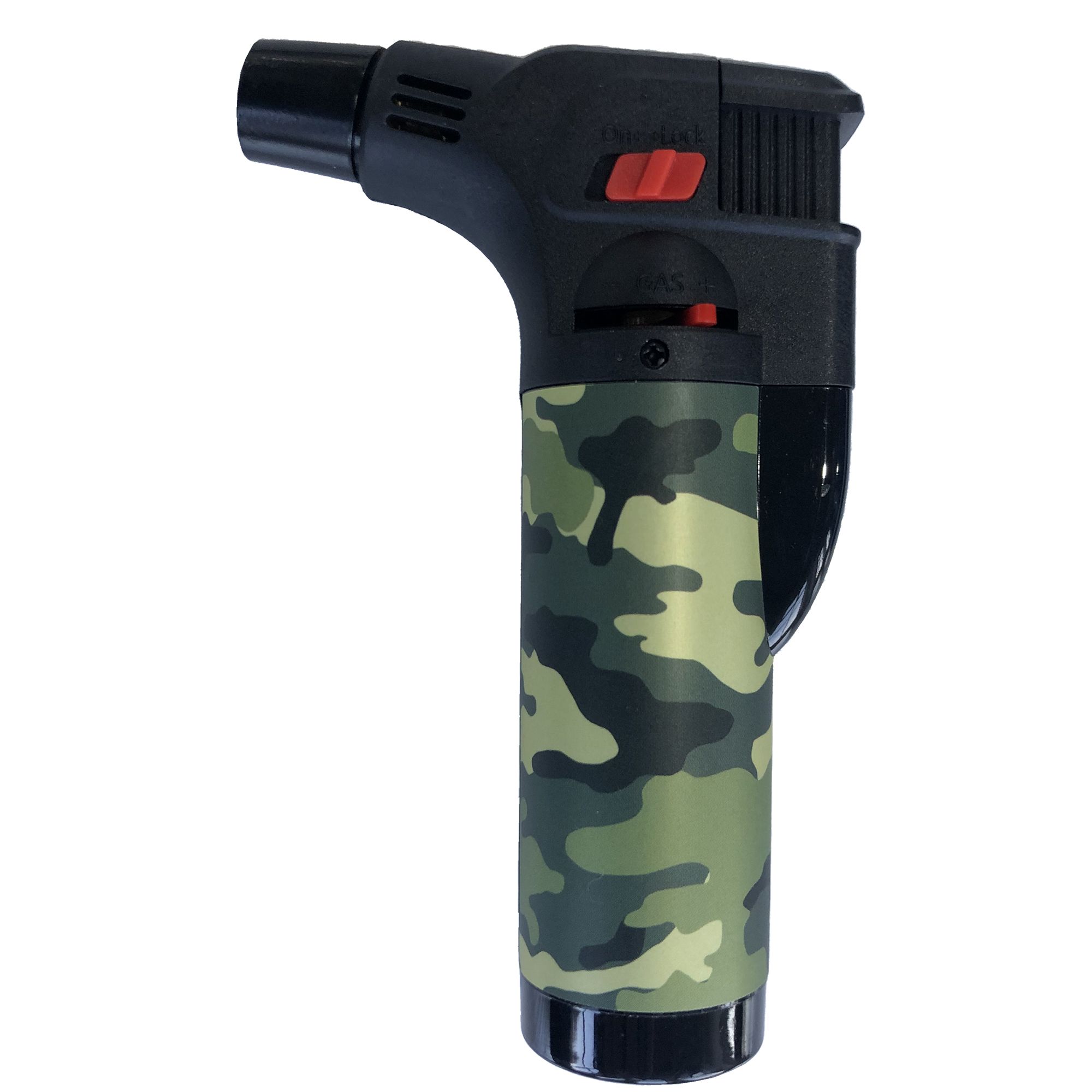 Zapalovač plynový - mini hořák, 12cm, kamufláž, STREND PRO