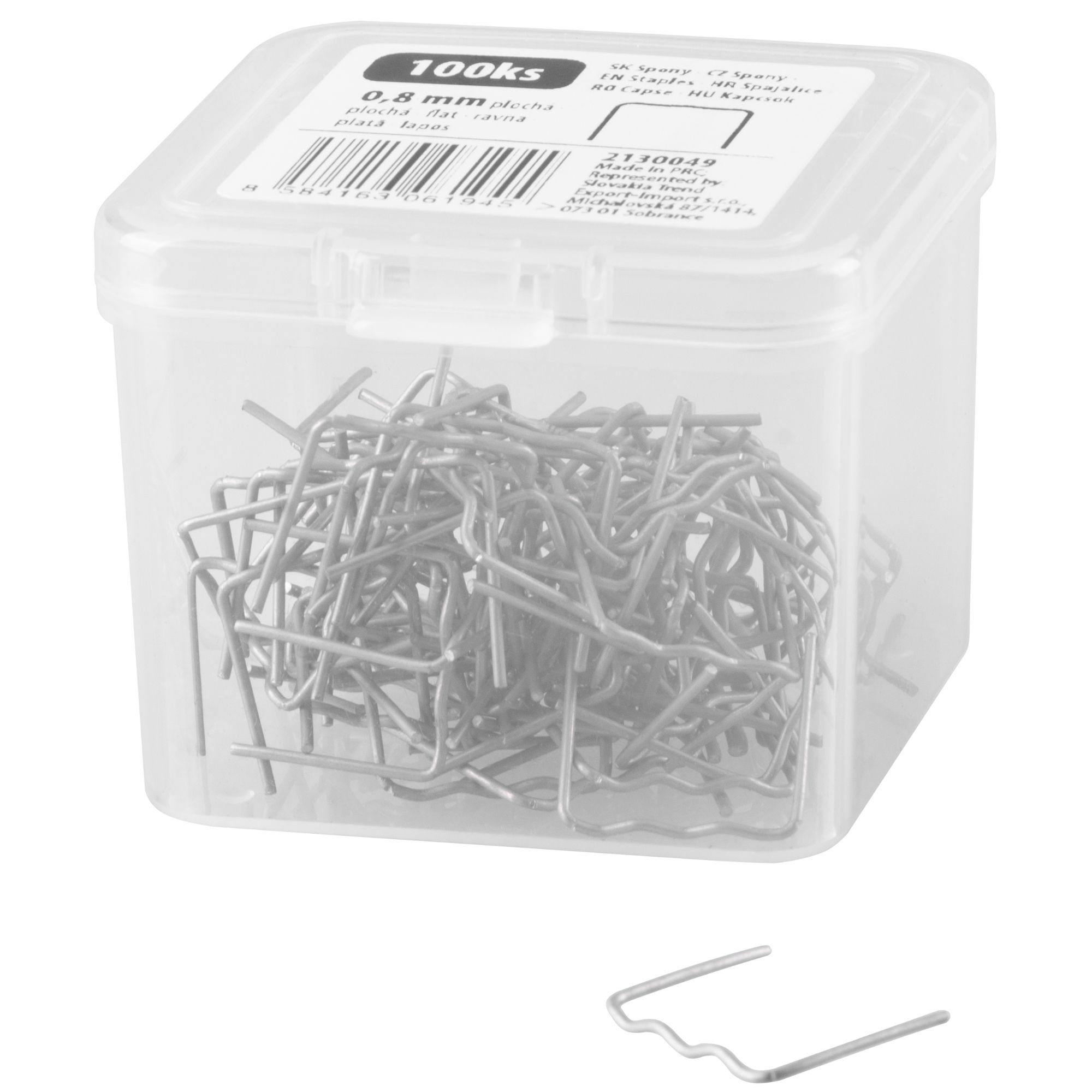 Spony pro sváření plastů, plochá vlna, 0,8mm, bal. 100ks, STREND PRO