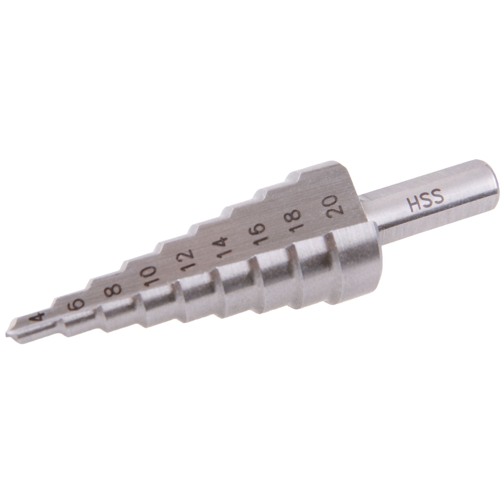 Vrták stupňovitý, 4-20mm, 9 stupňů, HSS