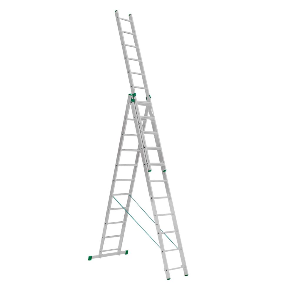 Žebřík AL, trojdílný, 3x11 příček, 7,11m, ALVE EUROSTYL 7611