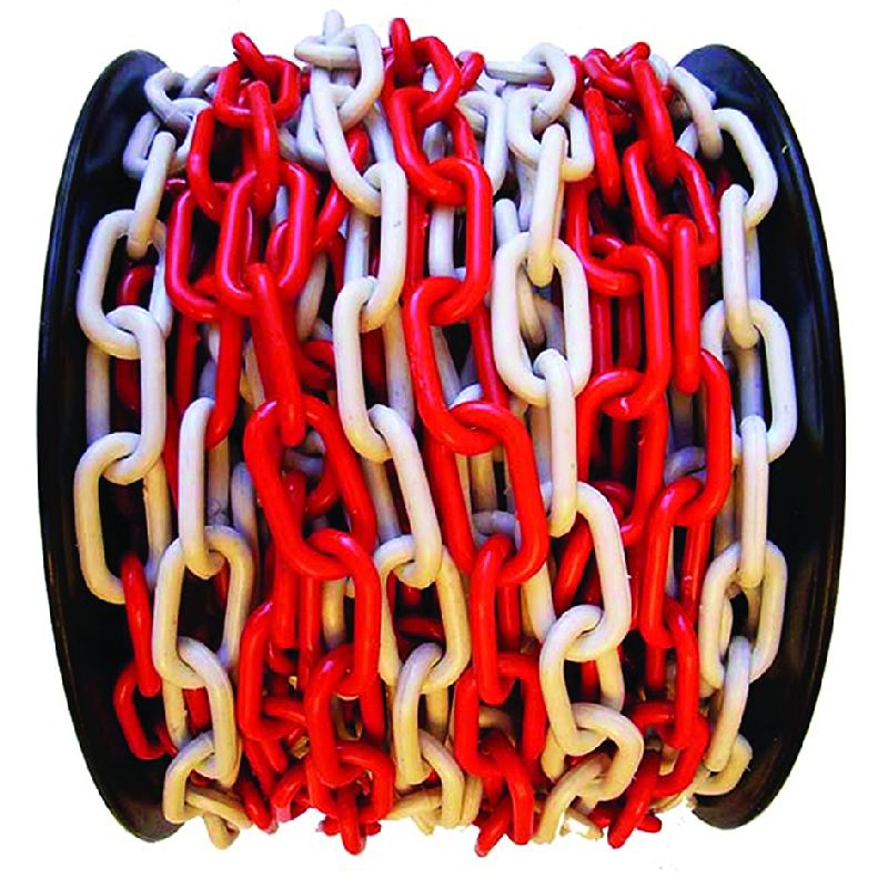 Řetez plastový, 6mm, bal. 25m, červeno-bílý