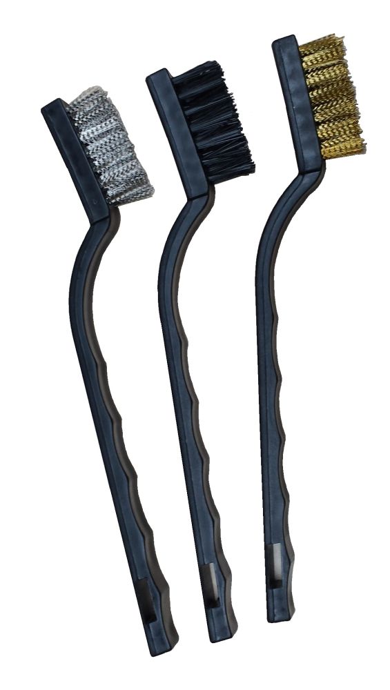 Kartáč ocelový, sada 3ks, 18cm, ocel-mosaz-nylon, STREND PRO