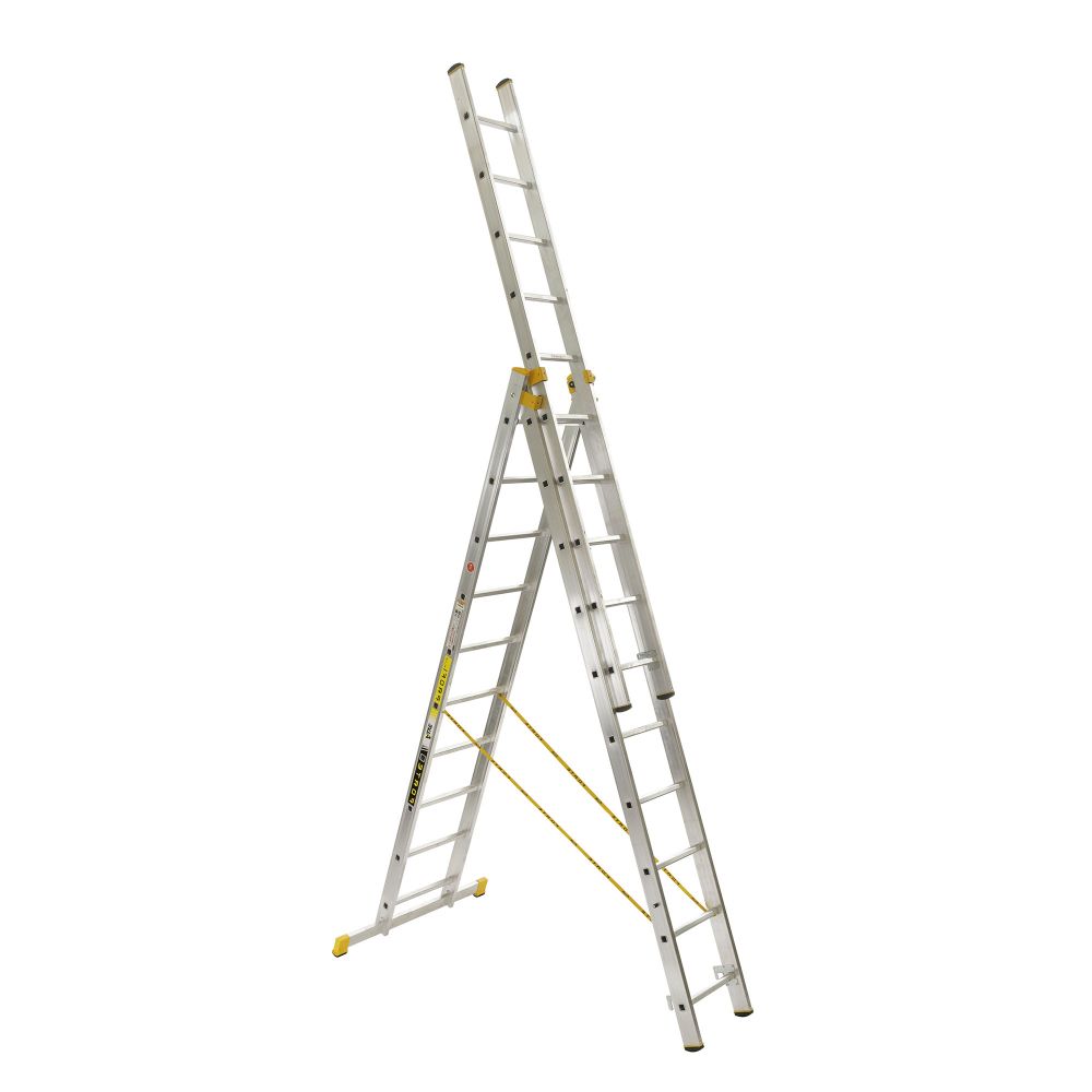 Žebřík AL, trojdílný, 3x10 příček, 6,95m, ALVE FORTE PROFI PLUS 8610