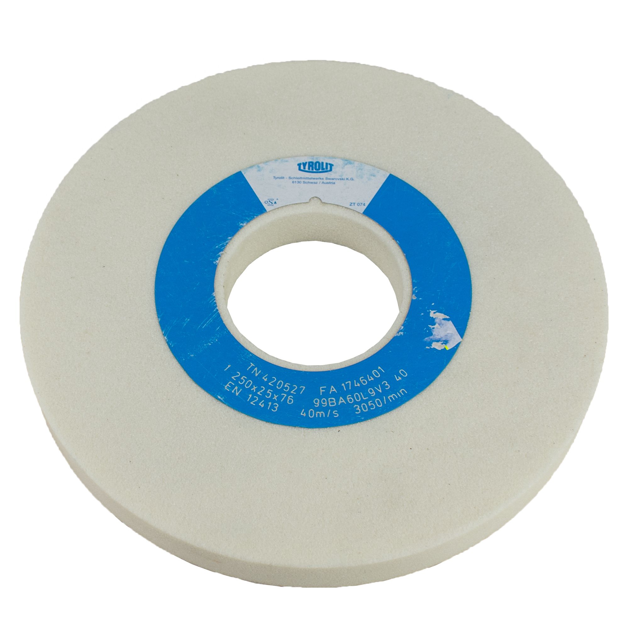 Brusný kotouč na stolní brusku, 250x25mm, otvor 76mm, P60, 99BA60L9V3, Tyrolit