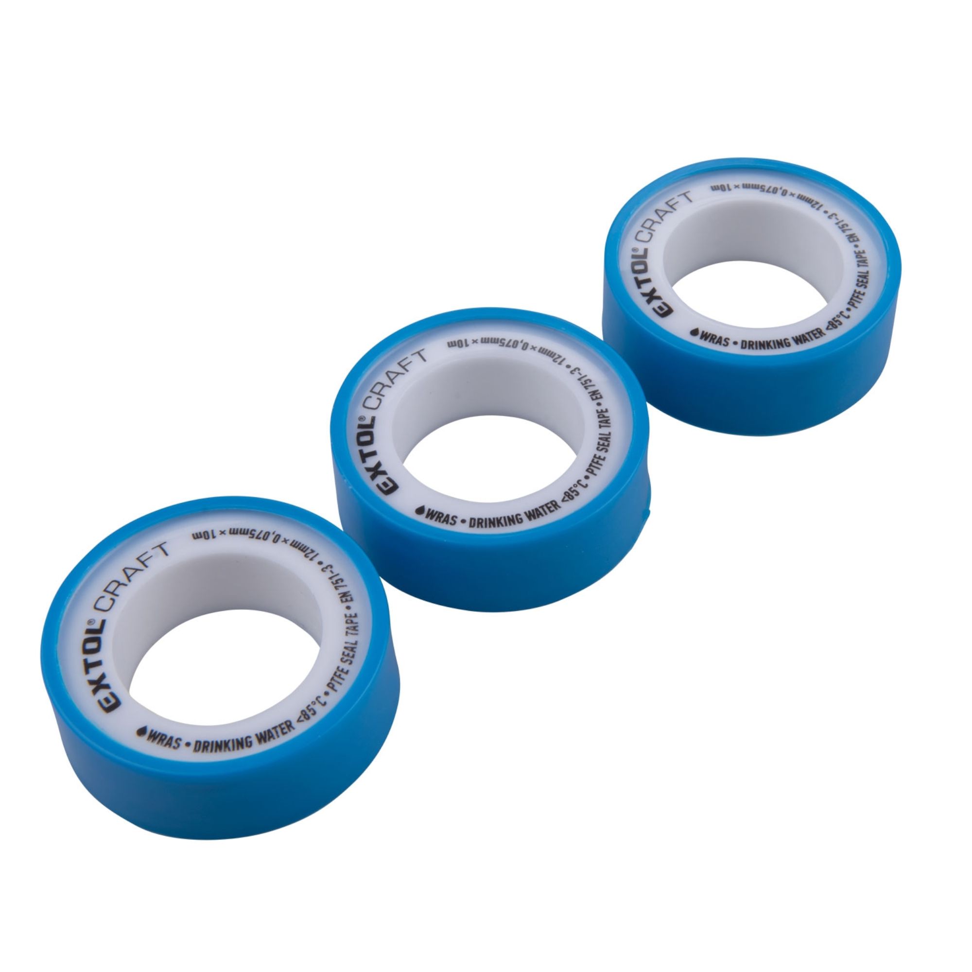 Páska těsnící teflonová, 12mm x 10m, 0,075mm, WRAS, sada 3ks, EXTOL CRAFT