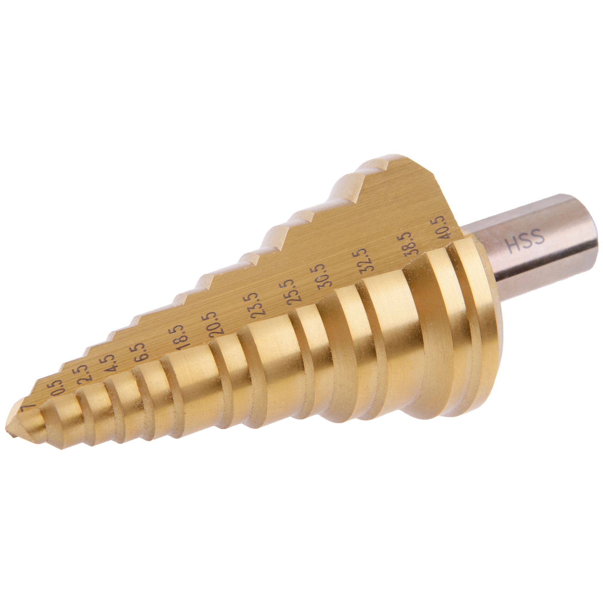 Vrták stupňovitý, 7-40,5mm, 13 stupňů, HSS-TiN, FESTA