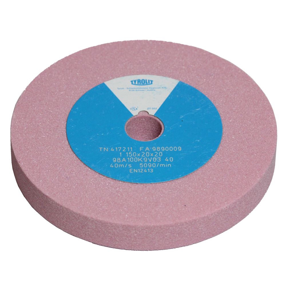 Brusný kotouč na stolní brusku, 150x20mm, otvor 20mm, P100, 98A100K9V03, Tyrolit