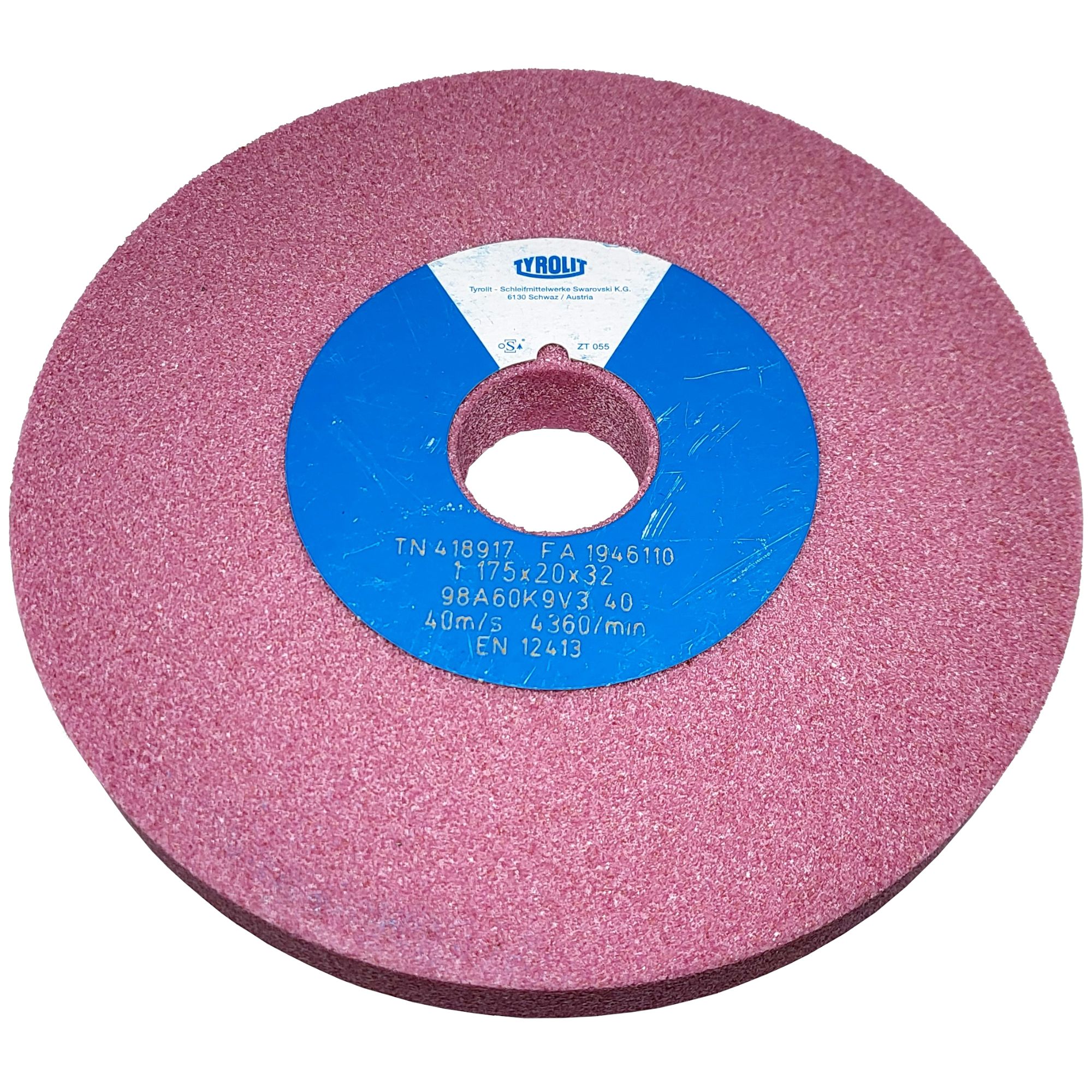 Brusný kotouč na stolní brusku, 175x20mm, otvor 32mm, P60, 98A60K9VC40, Tyrolit