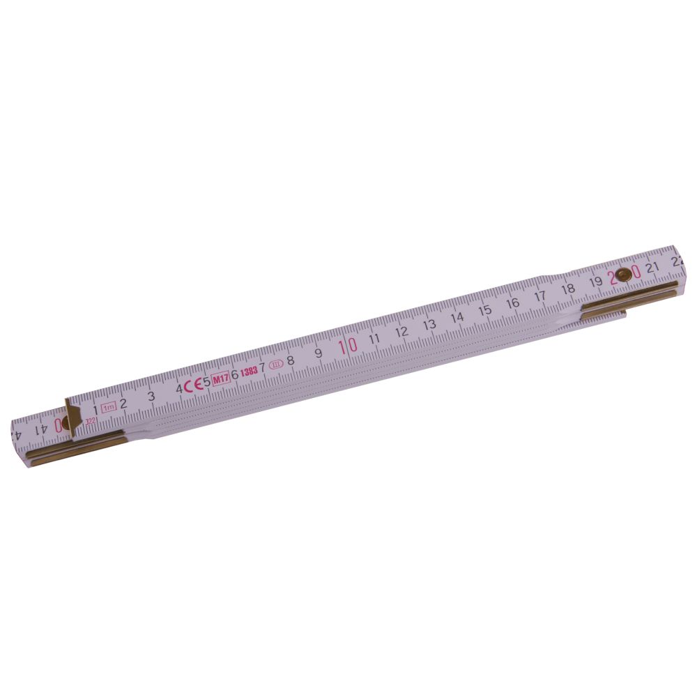 Metr skládací PROFI, 1m, dřevěný, bílý, METRIE