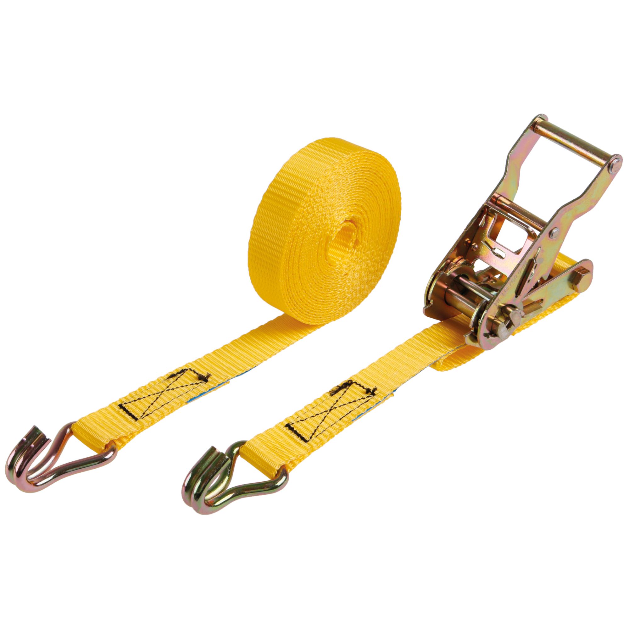 Pás upínací s ráčnou a háky, 25mm × 6m, TÜV/GS, nosnost 1000kg