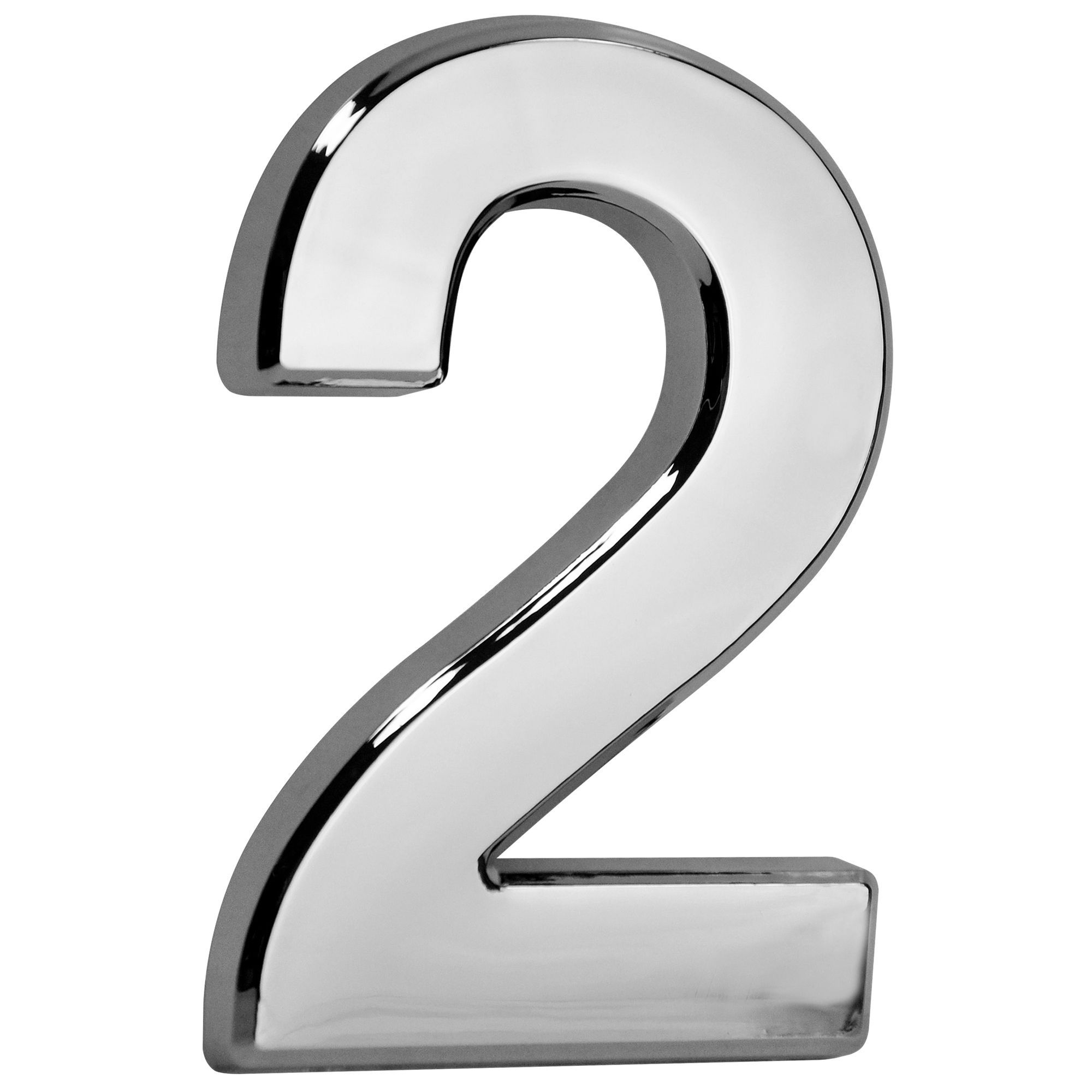 Číslo domovní, ´2´, 10cm, stříbrné, s lepící páskou, ABS, MagicHome
