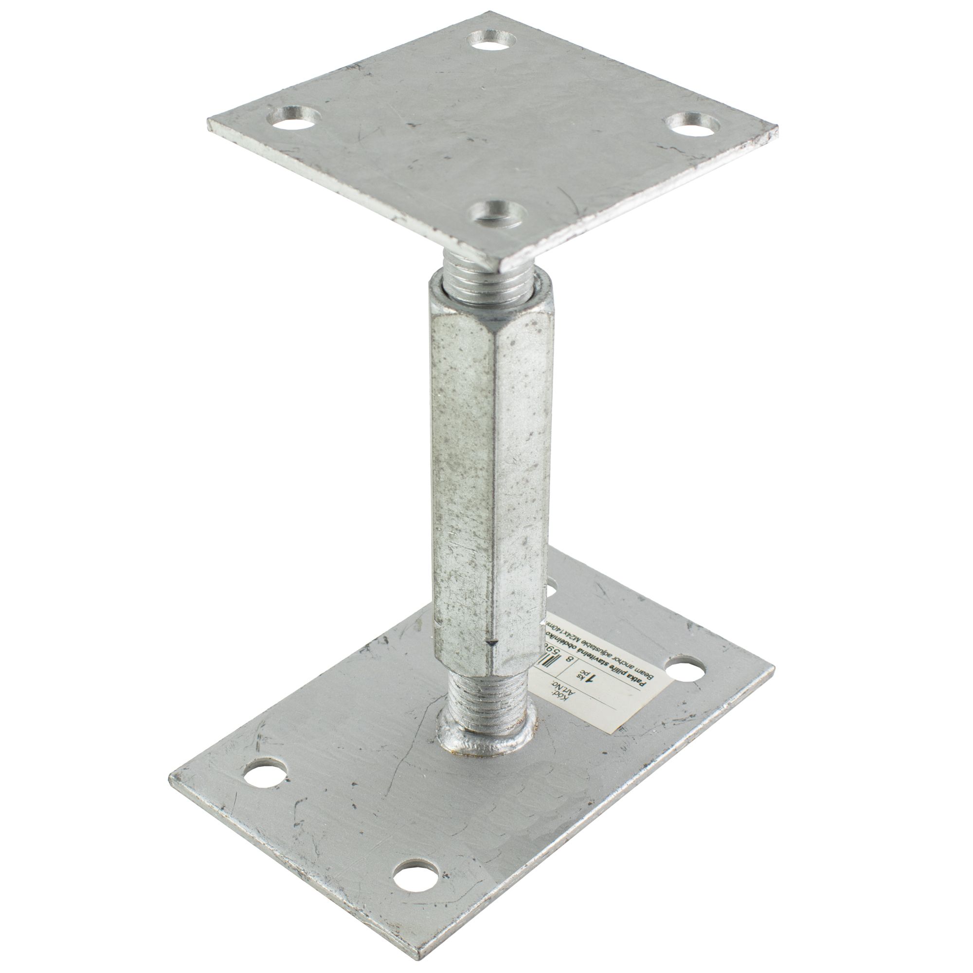 Patka sloupku stavitelná obdélníková, M24x140mm, ZN