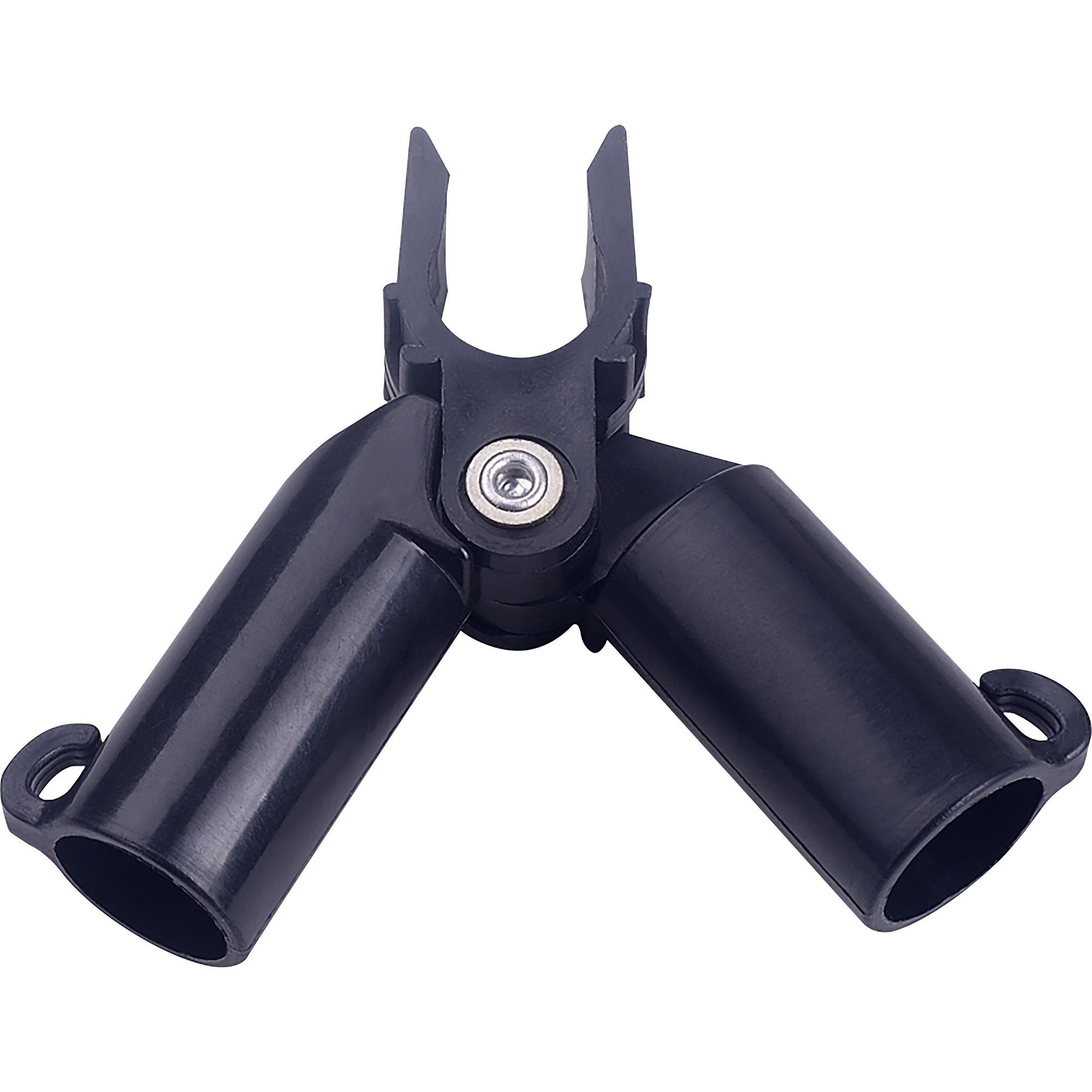 Spojka na tyč, konektor A, 11mm, plast, černá, balení 4ks