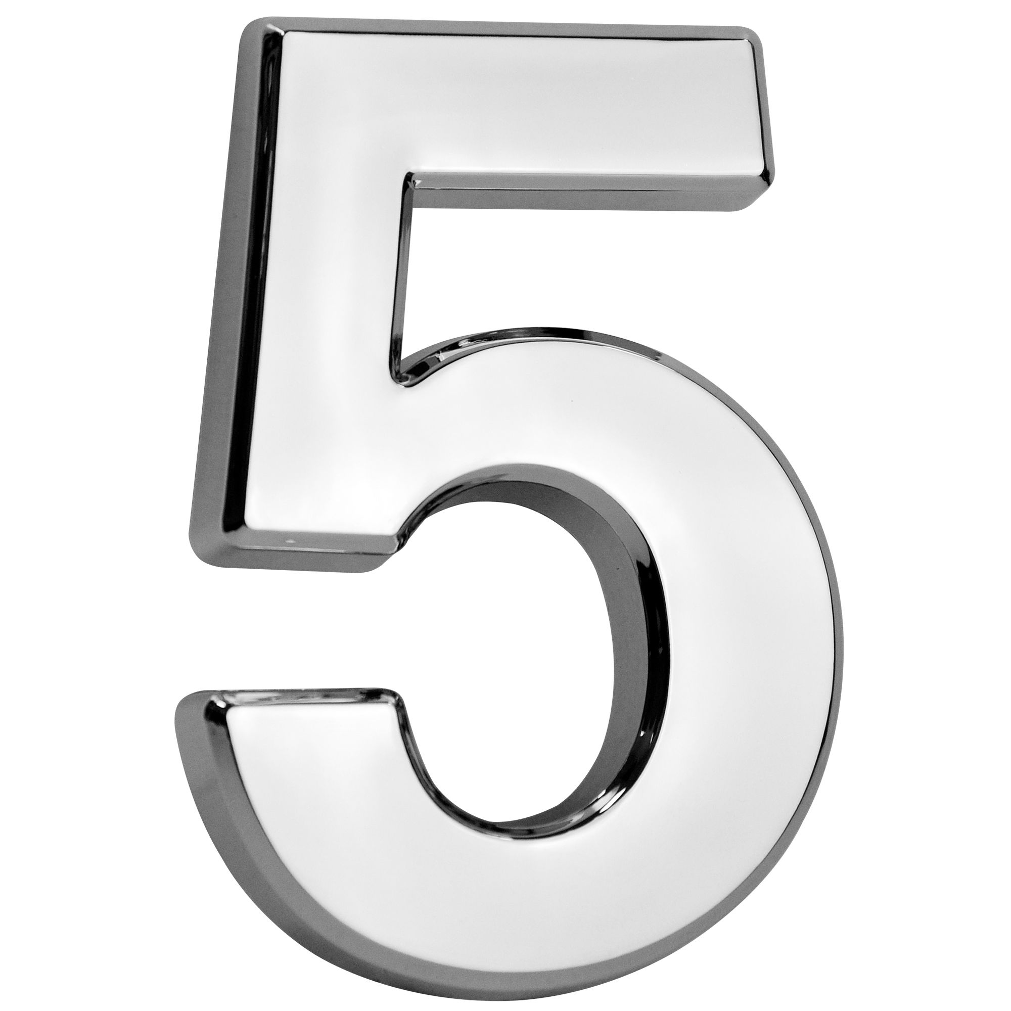 Číslo domovní, ´5´, 10cm, stříbrné, s lepící páskou, ABS, MagicHome